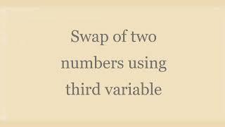 Program To Swap Two Numbers Using Third Variable