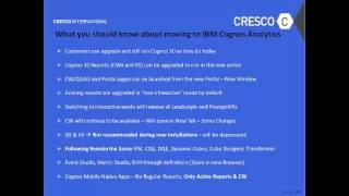 What's New in IBM Cognos BI & a Demo of Cognos Analytics (Cognos version 11) || Cresco International