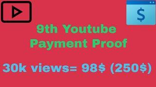 #youtuber masudbcl 9th #youtube payment proof. 30k views = 98$ (250$)