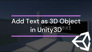 Unity3D - Text as object in the scene (Text Mesh) | Tutorial