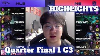 HLE vs NS - Game 3 Highlights | Quarter Finals 2021 LCK Spring | Hanwha Life vs Nongshim RedForce G3