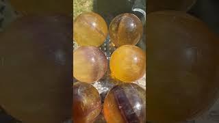 Yellow/Purple Fluorite Spheres