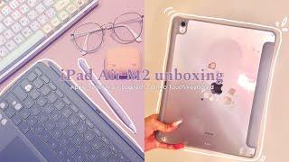 iPad Air 2024 Aesthetic Unboxing | Accessories + Best Productivity Apps