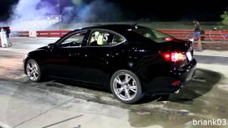 Drag racing and doing donuts in an Lexus IS250 (HD)