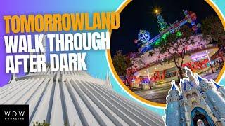Tomorrowland Walk Through at Magic Kingdom During the Night Time