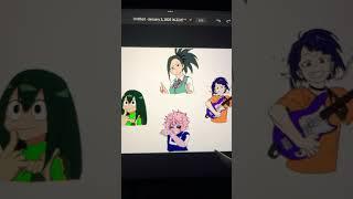 Some of the girls#drawing #mha #jirou #tsu #mina #yaoyorozu #digitalart #anime #myheroacademia