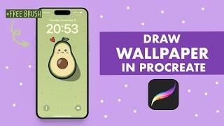 Cute PHONE WALLPAPER Anyone Can Create In PROCREATE - Easy Tutorial - Kawaii Wallpaper (+Free Brush)