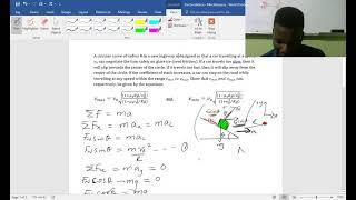 Deriving Maximum Velocity for Banked Curve with Friction Force||Circular Motion|| +260971736280