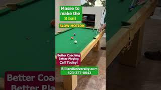 MASSE 8 BALL IN SIDE POCKET IN SLOW-MO #billiardtricks #shorts #trickshot #trickshots