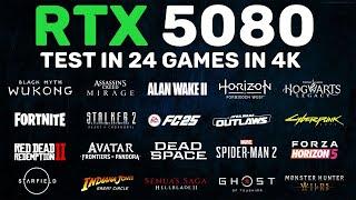 RTX 5080 Test in 24 Games - DLSS 4 Multi Frame Gen OFF/ON - Ray Tracing OFF/ON