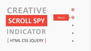 Creative Scroll Spy Indicator [ HTML CSS JQUERY ] | Navbar Tooltip Hover Effect | Vertical Slider