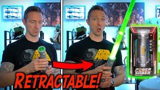 World's 1st  Retractable Lightsaber For Sale! Power Saber Unboxing + Review