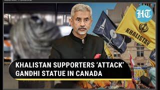 India fumes as Khalistan backers desecrate Gandhi statue in Canada, twice in a month | Watch