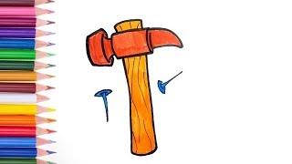 How to draw beautiful hammer/как рисовать молоток 