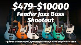 $479-$10000 Fender Jazz Bass Shootout ! Player、Professonal II、Custom Shop、Master Build