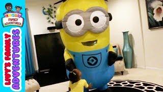 GIANT MINION In Real Life Visit Livy and Jay | Surprise Egg Reveal