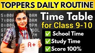 Toppers Daily Timetable for class 9 & 10 Class|Master Plan to Study 30 Days before Exams| TIMETABLE