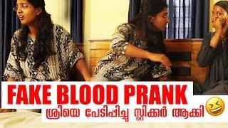 FAKE BLOOD PRANK ON SREE | ശ്രീയെ പേടിപ്പിച്ചു സ്റ്റിക്കറാക്കി 