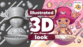 How to Make 3D Look Illustrated | Stylized Stipple Toon Shader Blender Tutorial