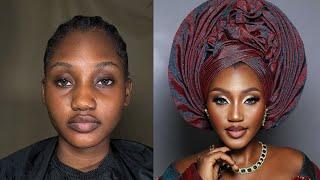 Nigerian Bridal Makeup And Gele Transformation | Detailed Makeup Tutorial