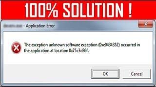 The Exception Unknown Software Exception 0xe0434352