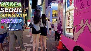 Hot Saturday Walking in Gangnam street - Street fashion - Walking Tour SEOUL KOREA 2023