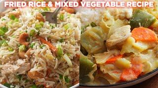 Biye barir fried rice & mixed vegetable recipe