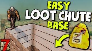 7 Days to Die: EASY LOOT CHUTE HORDE BASE! | 7 Days to Die Alpha 18 Gameplay