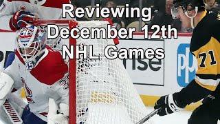 Reviewing December 12th NHL Games