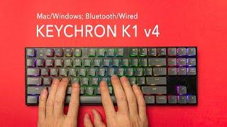 Keychron k1 v4 механическая беспроводная дешевая клавиатура.