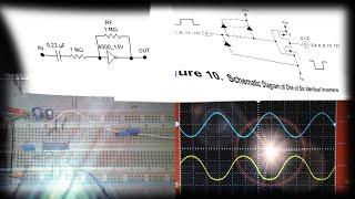 CMOS 4069 Inverter als AC-Verstärker, Tests auf Breadboard, Oszilloskop und Audio