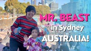 We saw Mr. Beast‼️ Giving away 10 cars in Sydney #mrbeast #feastables #sydney #viral #australia