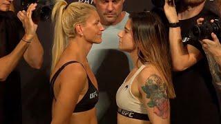 Stephanie Egger vs. Ailin Perez - Weigh-in Face-Off - (UFC Fight Night: Gane vs. Tuivasa) - /r/WMMA