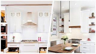 75 Mid-sized Kitchen With White Backsplash Design Ideas You'll Love 