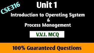 Important MCQs | Unit 1 | Operating System |  CSE316 | LPU