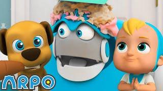 Baby Daniel's Messy Birthday Party! | 2 HOURS OF ARPO! | Funny Robot Cartoons for Kids!