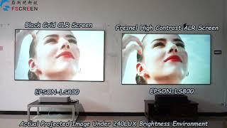 FSCREEN 100'' FX Fresnel ALR Projector Screen Testing-[High Contrast Version] Work With Epson-LS800.