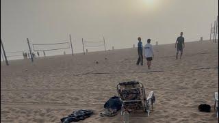 Volleyball Court Game at Downtown Manhattan Beach 12/19 #manhattanbeach #california #downtown #beach