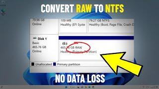 Convert RAW to NTFS Without Formatting in Windows 11/10/8/7 | Change raw to ntfs With No Data Loss 