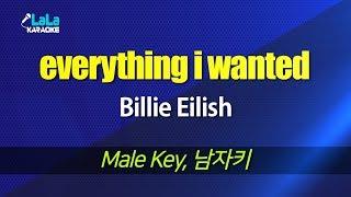 Billie Eilish - everything i wanted (Male Key) karaoke 노래방