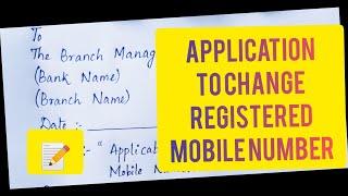 Application to Bank Manager to Change Mobile Number In Bank Account Request To Update Mobile Number