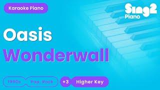 Oasis - Wonderwall (Higher Key) Piano Karaoke