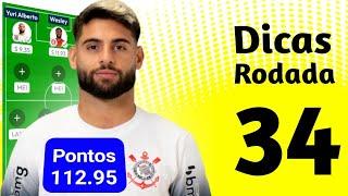 CARTOLA RODADA 34 - CARTOLA FC - CARTOLA 2024 - DICAS RODADA 34 - DICAS #34 RODADA