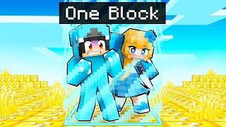 STUCK on ONE LUCKY BLOCK With CRAZY FAN GIRL!