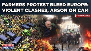 Farmers Protests Cripple Europe | What's Behind Clashes? High Drama As Angry Farmers Block Streets