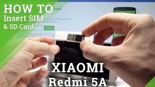 How to Insert SIM and SD Card on XIAOMI Redmi 5A - Set Up SIM and SD |HardReset.Info