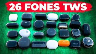 QUAL O MELHOR FONE SEM FIOS? SUPER COMPARATIVO DE FONES TWS COM 26 MODELOS