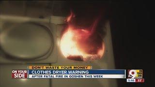 Clothes dryer fire warning