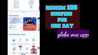 reedem 1GB surfing for 1 day globe one app