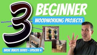 Beginner Woodworking Projects with Basic Tools | DIY Step Stool, Wall Planter, & Ladder Shelf